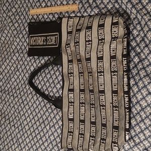 Victoria Secret black & silver sequin weekender tote bag with matching wristlet